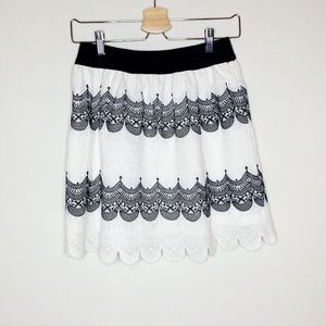 Anabella Black and White Scalloped Bottom Skirt- S